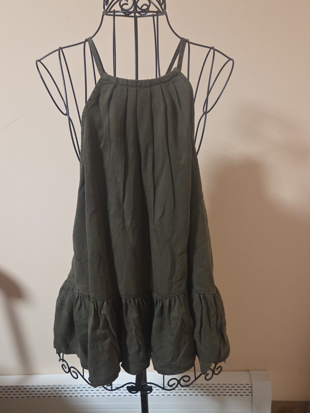 Blue Rain Womem"s Olive Rayon Skirted Tank Size M